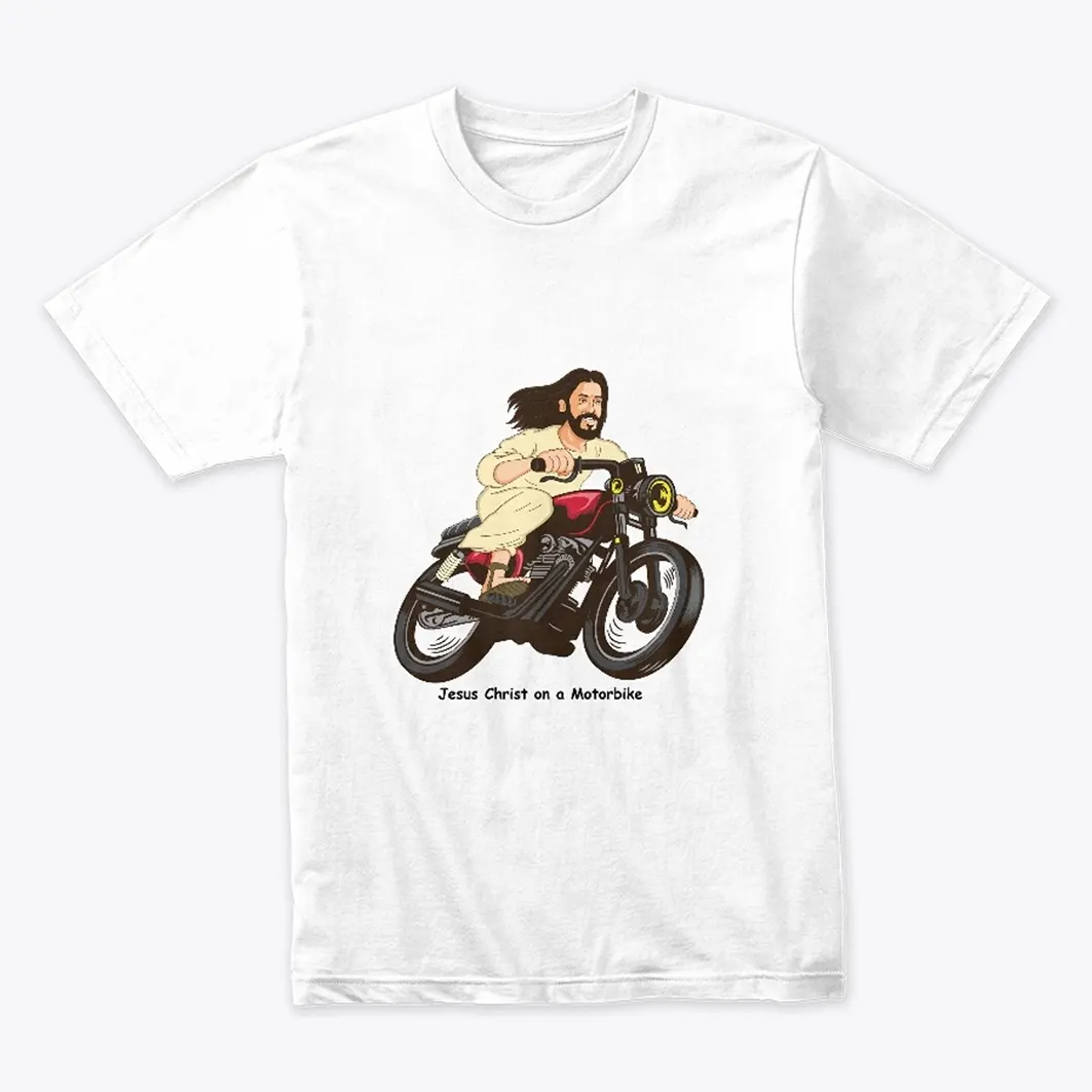 Jesus Christ on a Motorbike T-Shirt by MaximBady